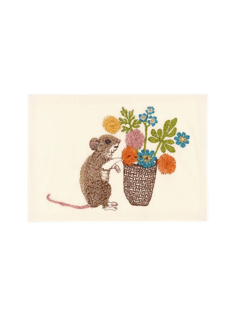 刺繍カード Mouse with Flowers – H.P.FRANCE公式サイト