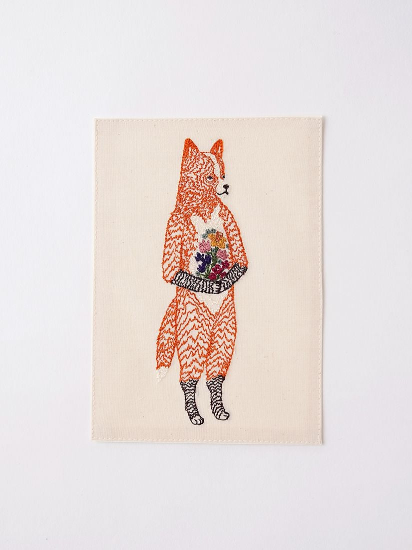 刺繍カード Fox with Flowers – H.P.FRANCE公式サイト