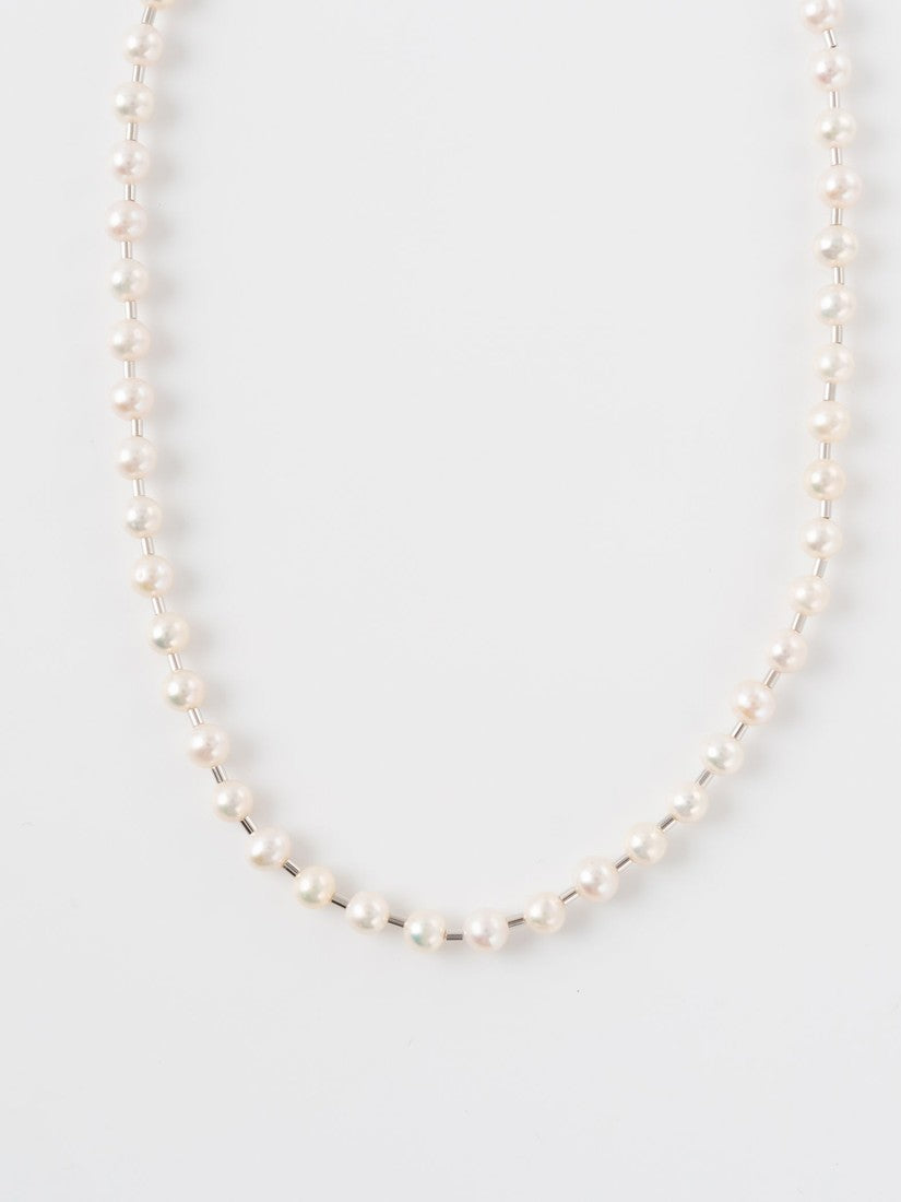 Pearl ball chain ネックレス(38cm)