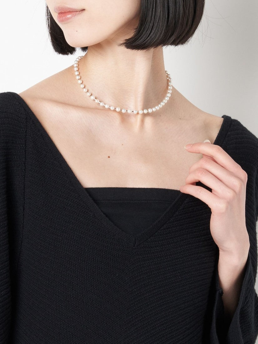 Pearl ball chain ネックレス(38cm)