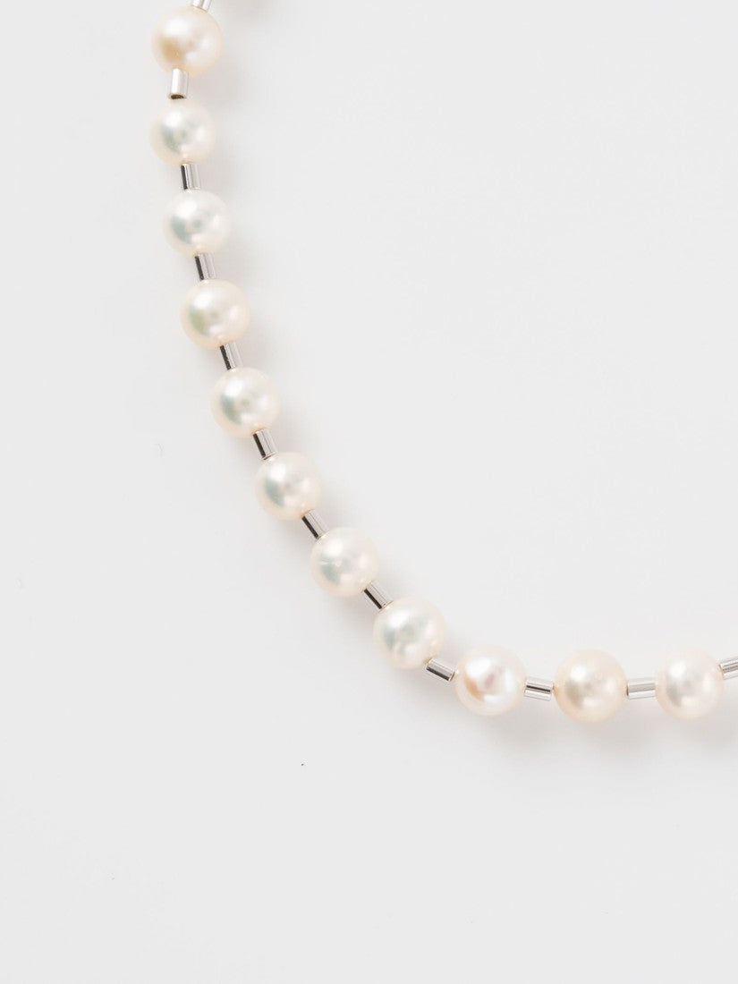 Pearl ball chain ネックレス(43cm)