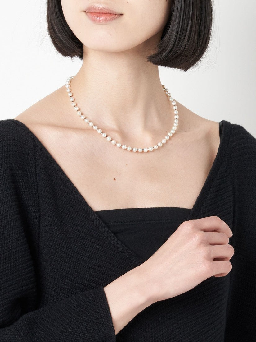 Pearl ball chain ネックレス(43cm)