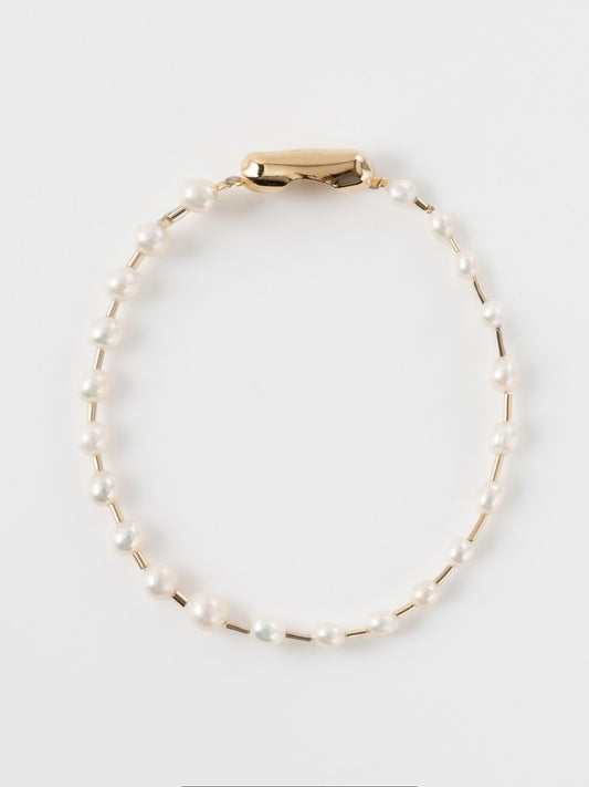 Pearl ball chain ブレスレット(18cm)
