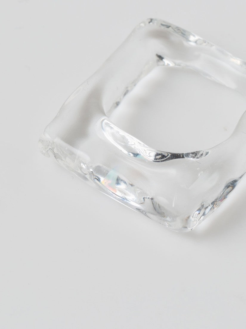 ルーチェマッキア リング クリアリング ガラス 透明 四角