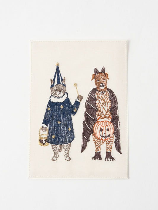Halloween｜Cat&Dog 刺繍カード