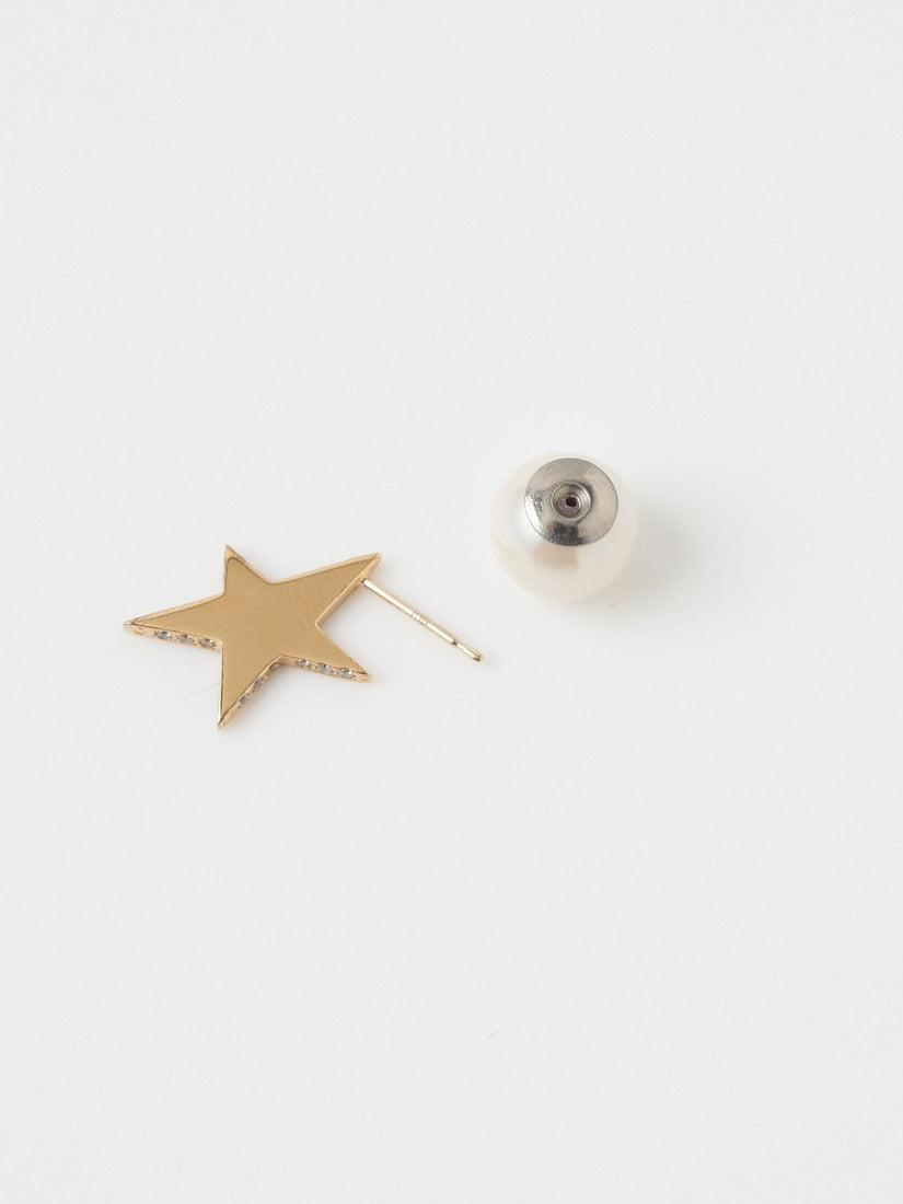 Tiny star line stone ピアス（片耳用）